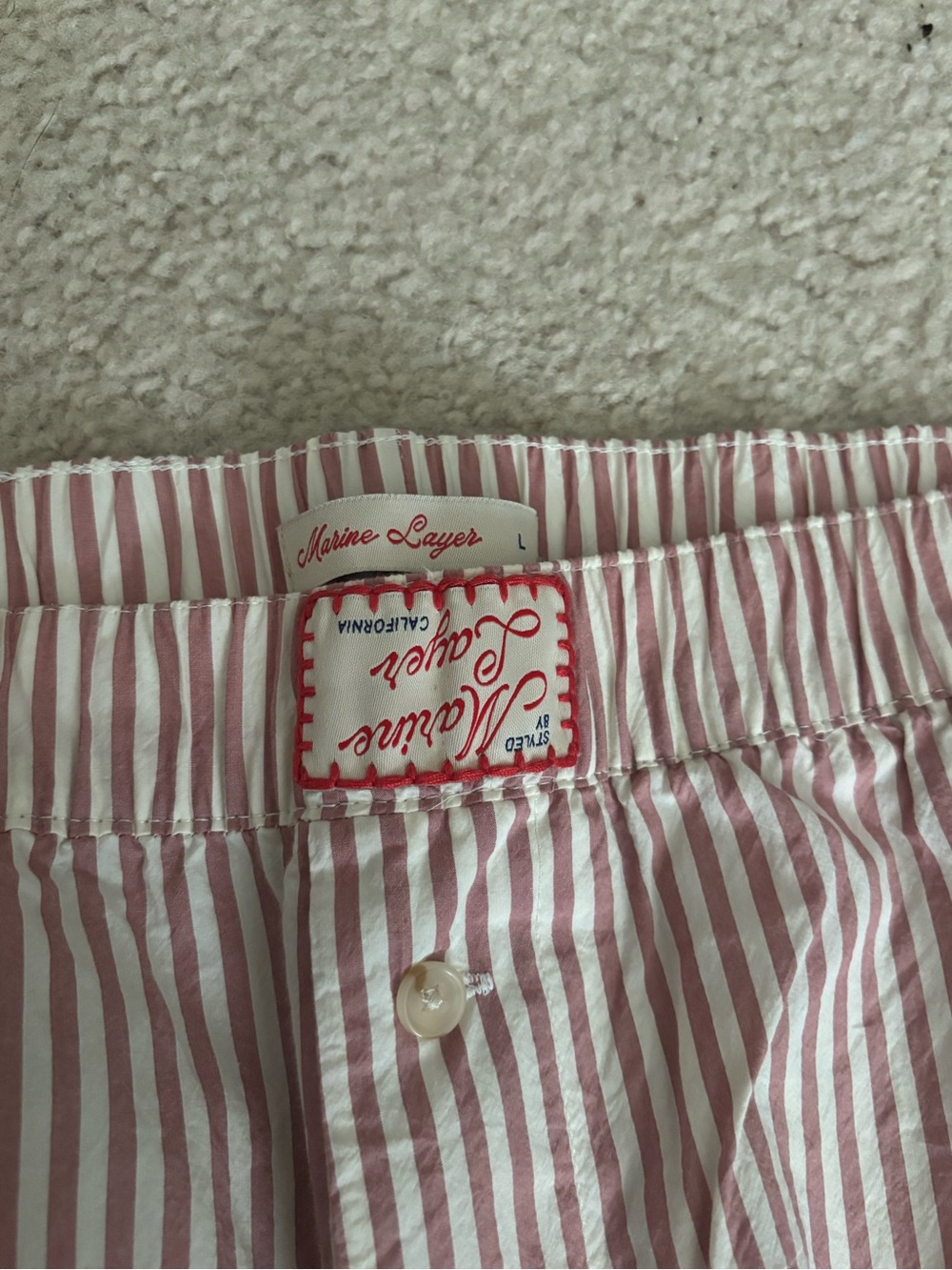 Marine Layer Pink and White Striped Straight-Leg Pants - Picture 3 of 6